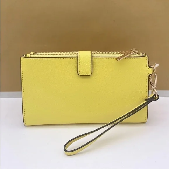 Michael Kors DoubleZip Wallet Wristlet Phone Case Sunshine - Picture 2 of 11